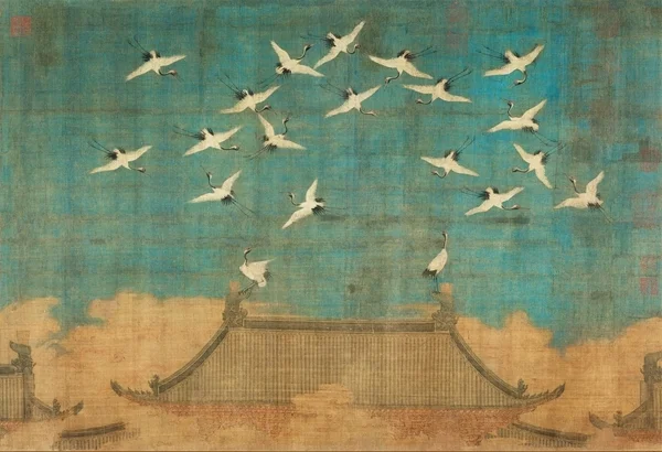《瑞鹤图》绘画部分