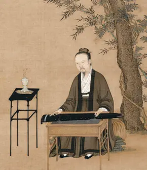 《听琴图》局部