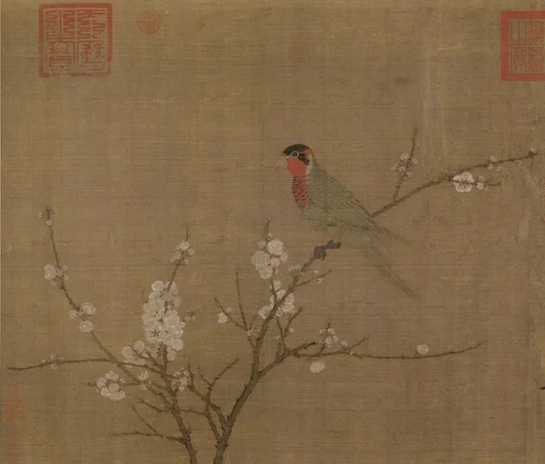 《五色鹦鹉图》绘画部分